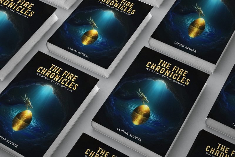Several copies of The Fire Chronicles arranged in rows